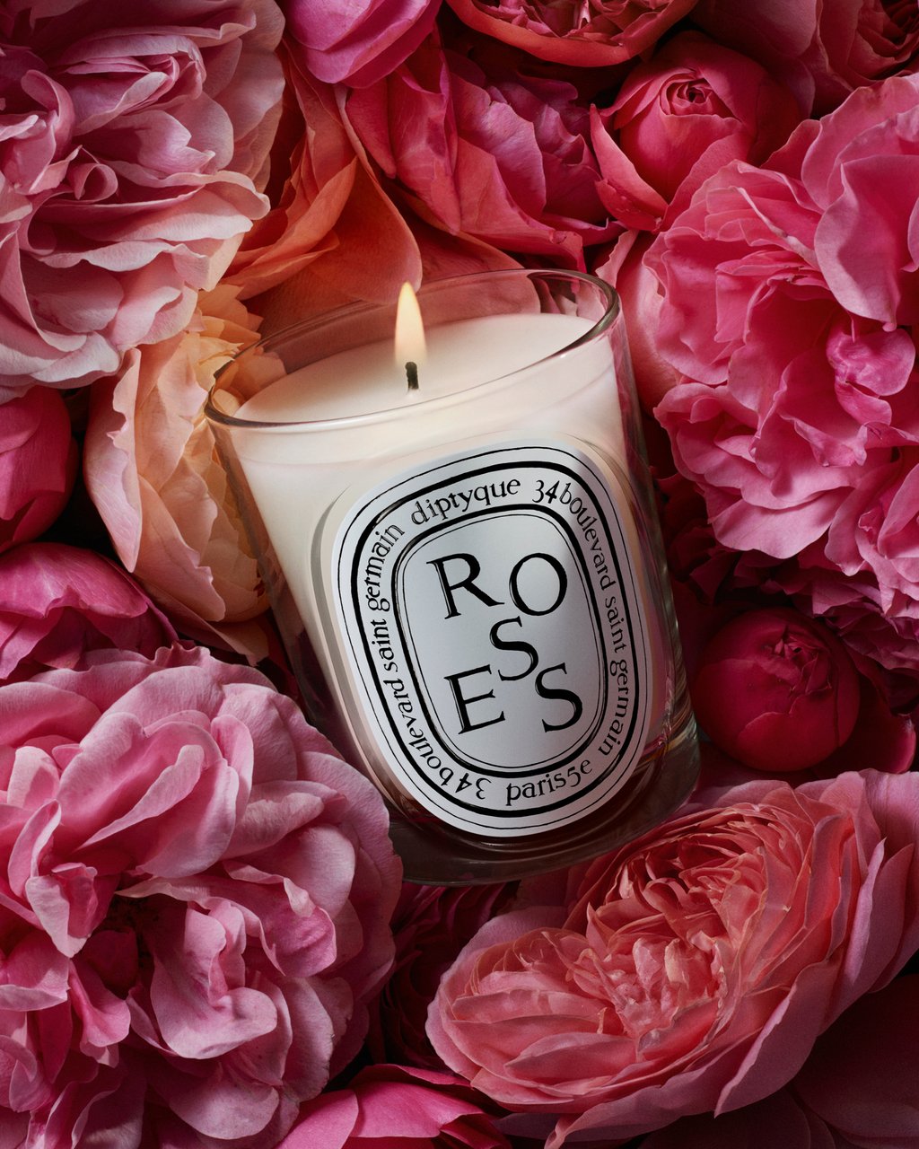 diptyque ROSES フレグランスキャンドルとキャンドルカバー Roses Lid - For classic candles – Diptyque