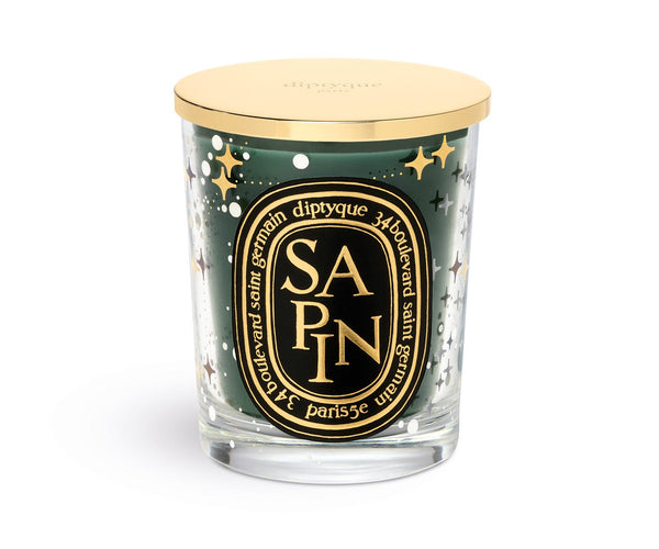 Sapin (Pine Tree) - Classic candle with golden lid