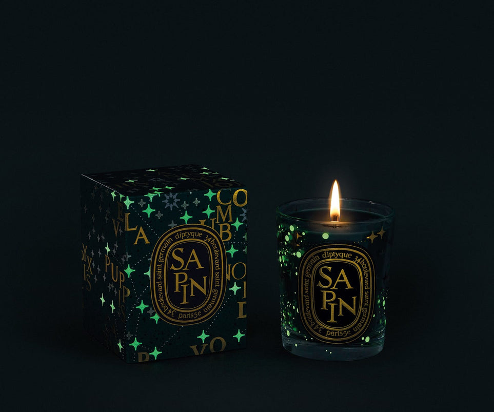 Sapin (Pine Tree) - Classic candle with golden lid