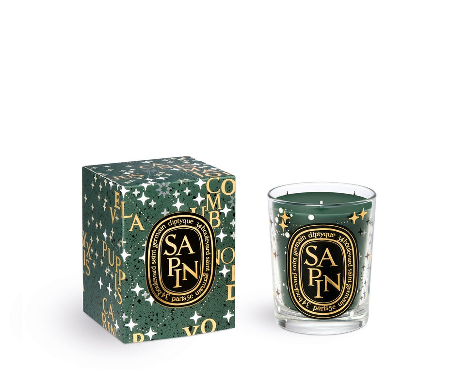 Sapin (Pine Tree) - Classic candle with golden lid
