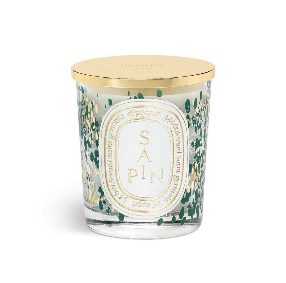 Sapin (Pine Tree) - Classic candle with golden lid
