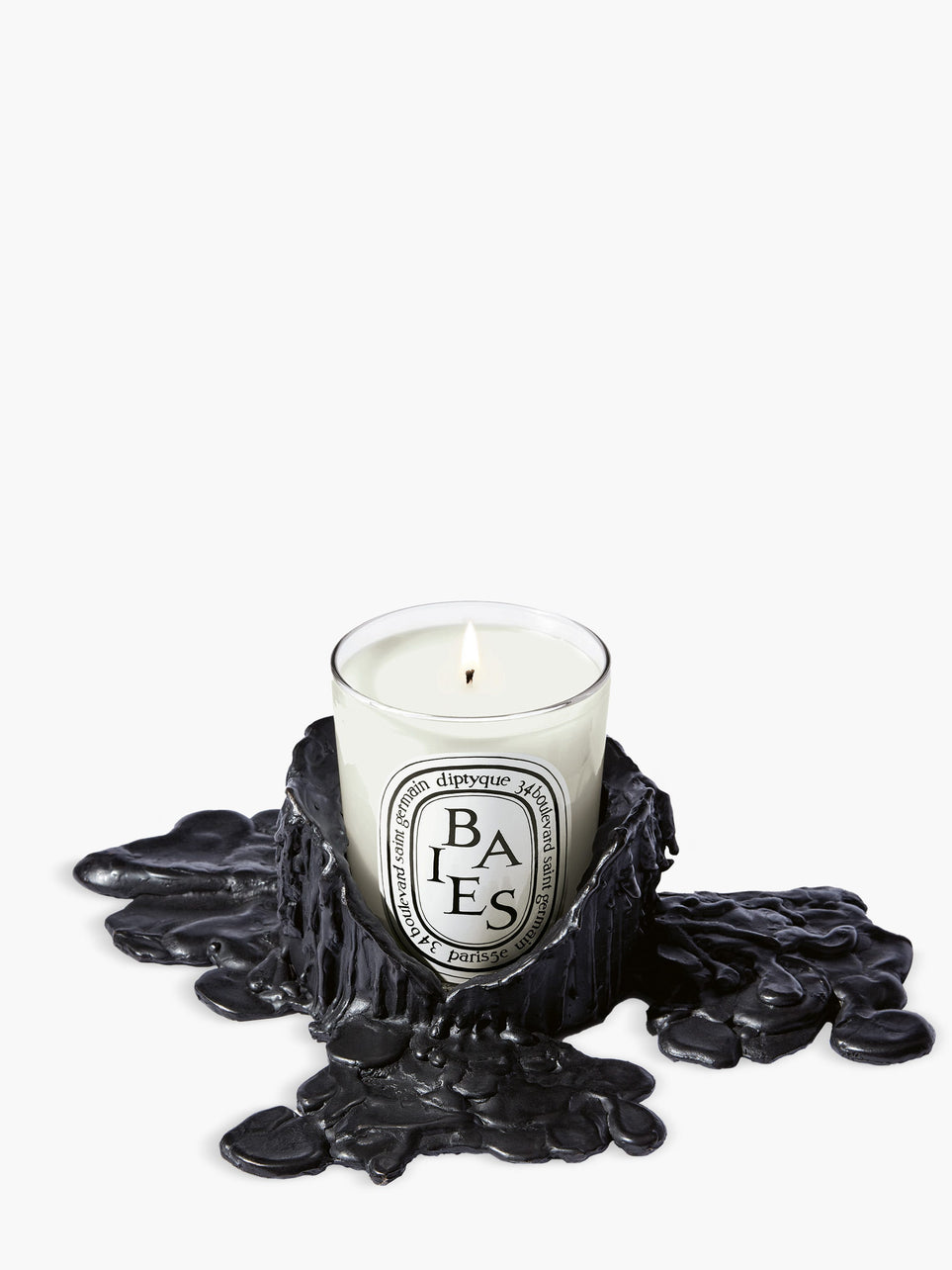 Medium black bronze candle holder - For classic candles
