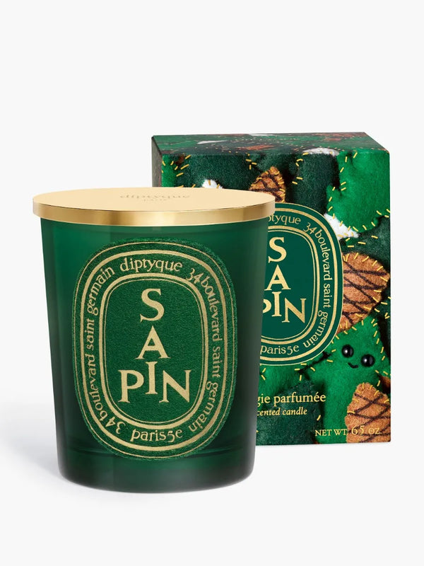 Sapin (Pine Tree) - Classic candle with golden lid