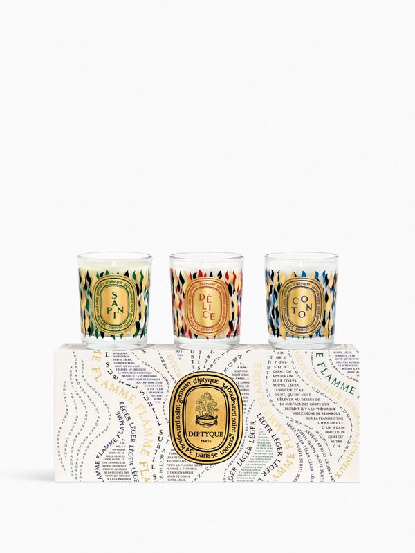 Pine Tree, Delight, Cotton - Set of 3 small holiday candles