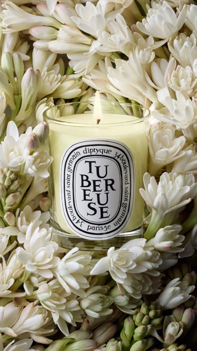 【diptyque】チュベローズ.フドブワ600gアンブル300g Tubéreuse (Tuberose) - Small Candle – Diptyque
