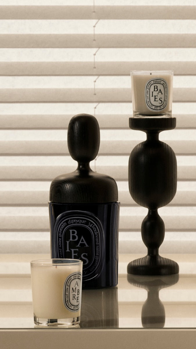 DIPTYQUE ディプティック キャンドル CUIR（キュイール） Black Volute lid - For medium candle – Diptyque