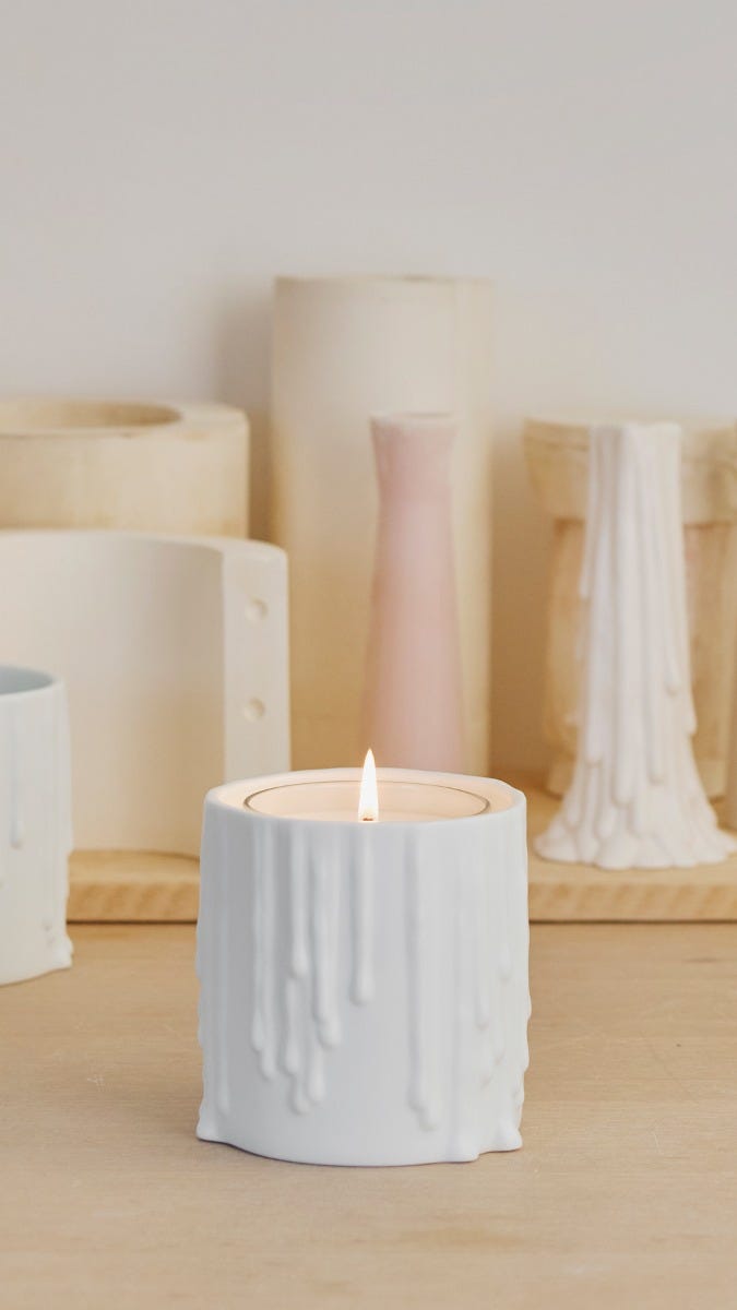 White Melted Wax Candle Holder | Diptyque Paris